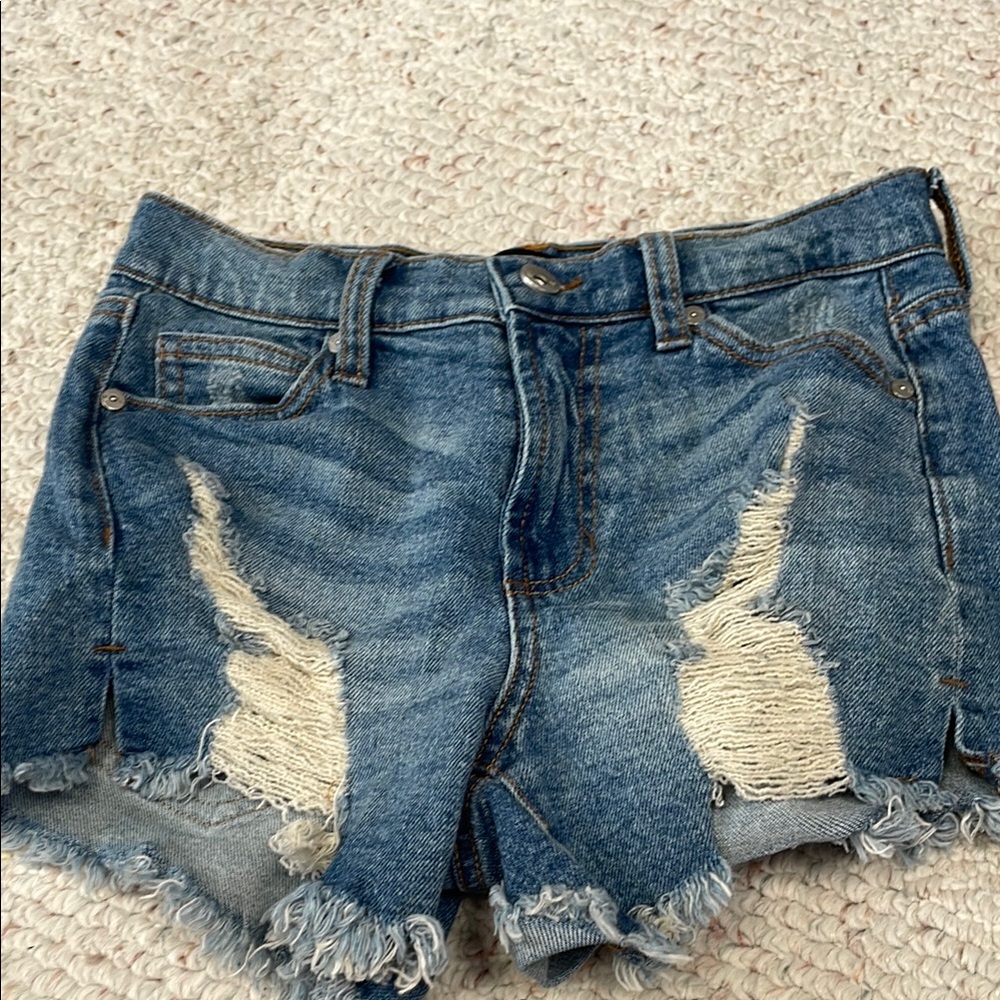 Distressed Denim Shorts